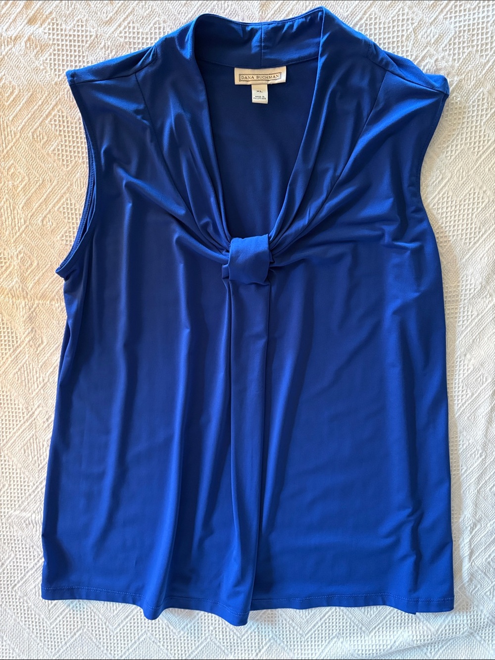 Dana Buchman Royal Blue Knot-Front Sleeveless Camisole